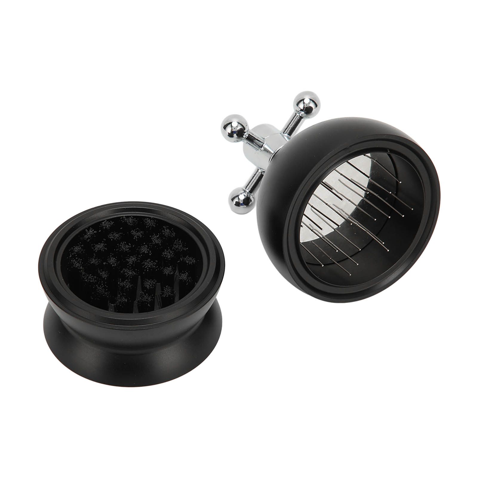 Adjustable Coffee Distributor Food Grade Metal Rotating Handle Fixed Cover 22 Needles Coffee Powder Distributor Black 53mm - Image 3