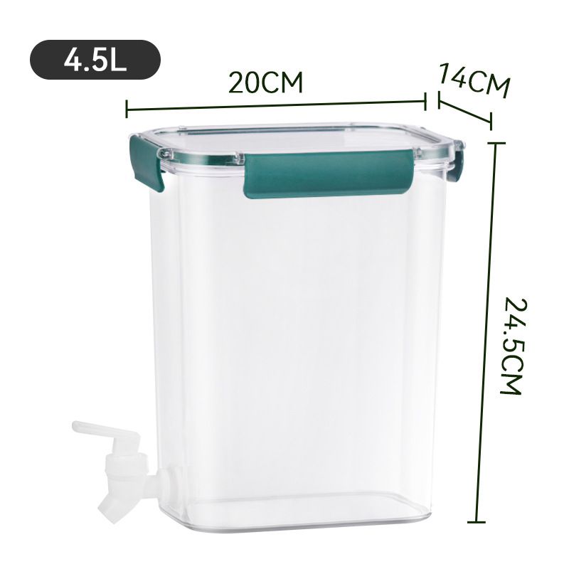 Cold Water Kettle Large Capacity Thicken Faucet Sealed Drink Storage Pot for Kitchen Green-4.5L - Image 2