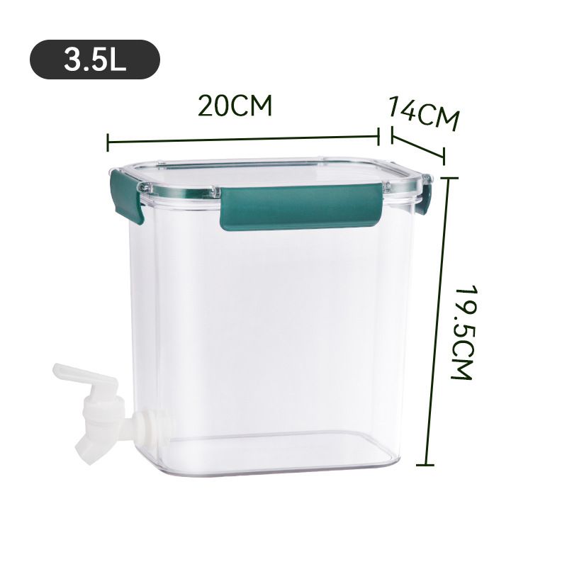 Cold Water Kettle Large Capacity Thicken Faucet Sealed Drink Storage Pot for Kitchen Green-3.5L - Image 2