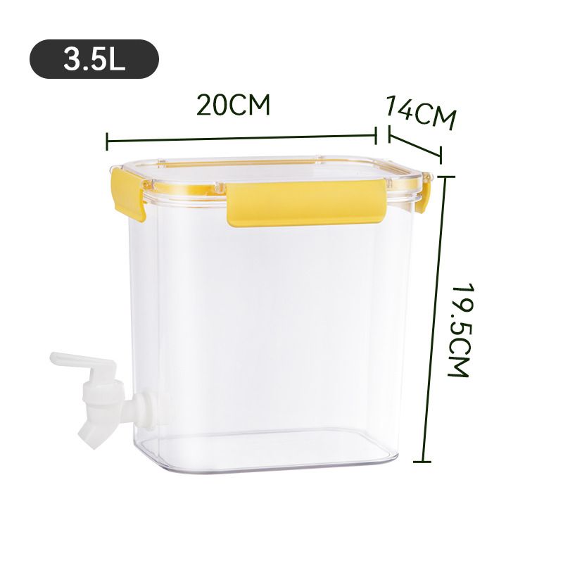 Cold Water Kettle Large Capacity Thicken Faucet Sealed Drink Storage Pot for Kitchen Yellow‑3.5L - Image 2
