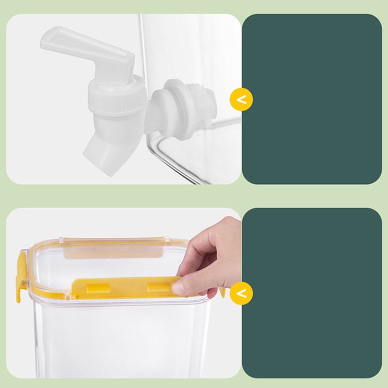 Cold Water Kettle Large Capacity Thicken Faucet Sealed Drink Storage Pot for Kitchen Yellow‑3.5L - Image 3