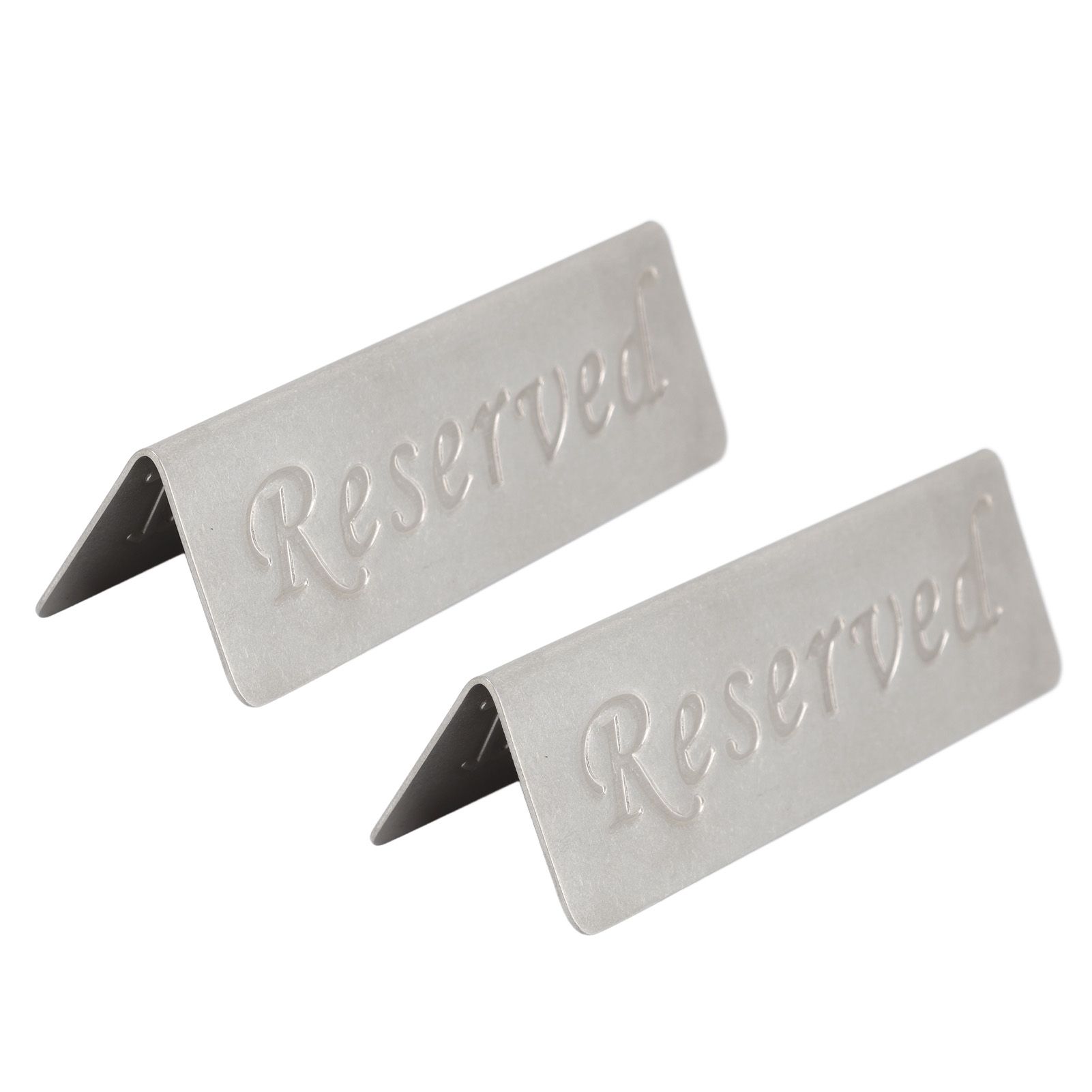 2Pcs Metal Stainless Steel Reserved Sign Double Sided Reserved Table Signs for Restaurants Bar Cafe Tea Room Hotel - Image 1