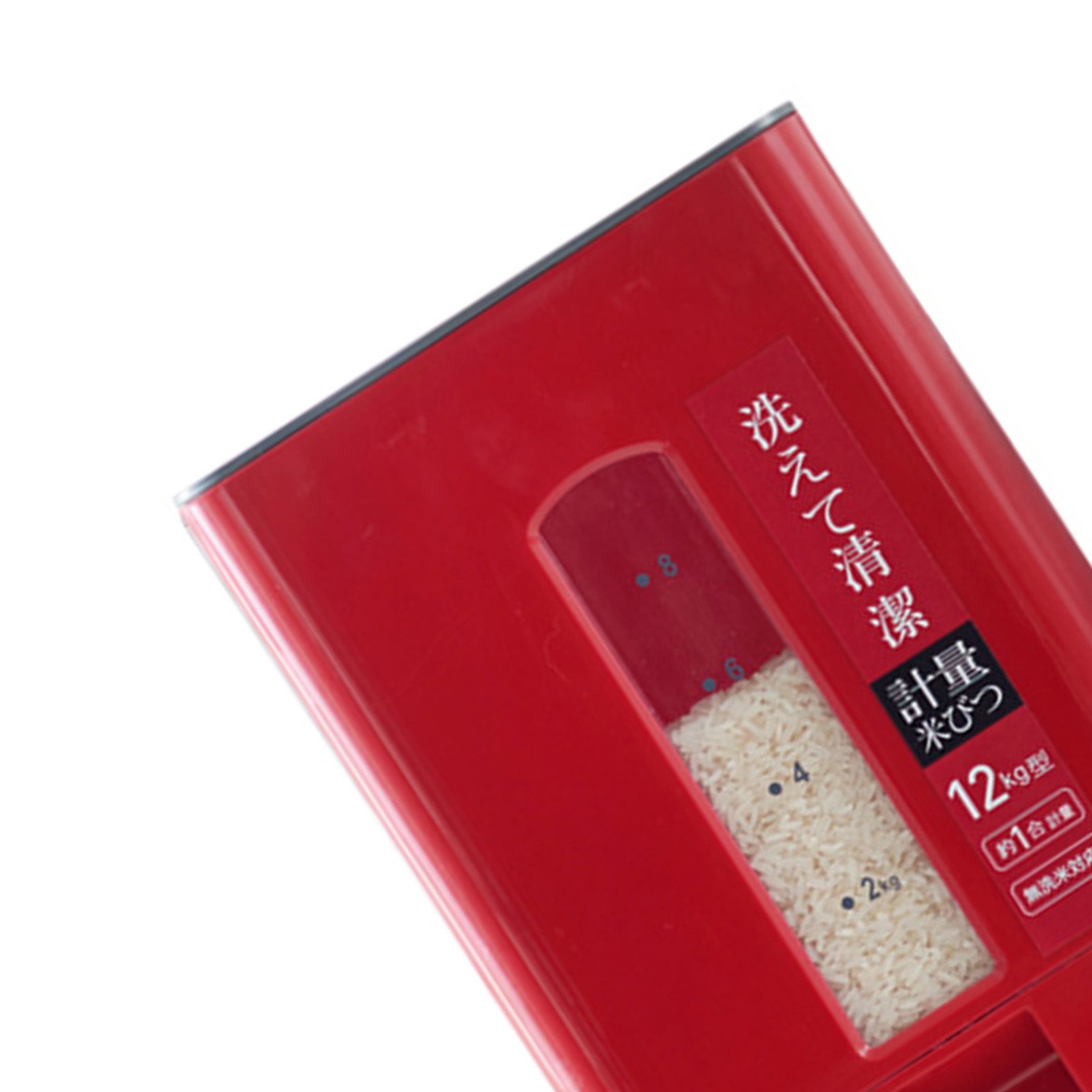 Rice Dispenser Transparent Clear Scale Funnel Type Dust Proof Household Rice Bucket for Soybean Oatmeal L Red 7.1 X 16.3 X 16.1in - Image 2