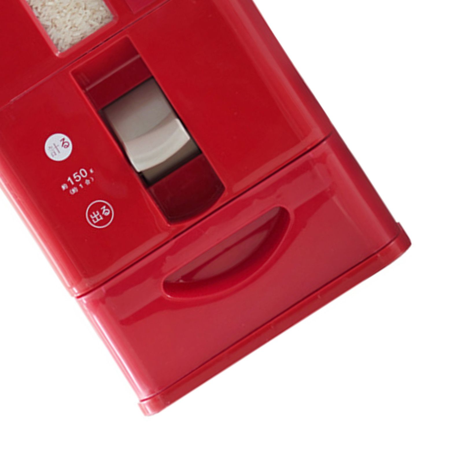 Rice Dispenser Transparent Clear Scale Funnel Type Dust Proof Household Rice Bucket for Soybean Oatmeal L Red 7.1 X 16.3 X 16.1in - Image 4