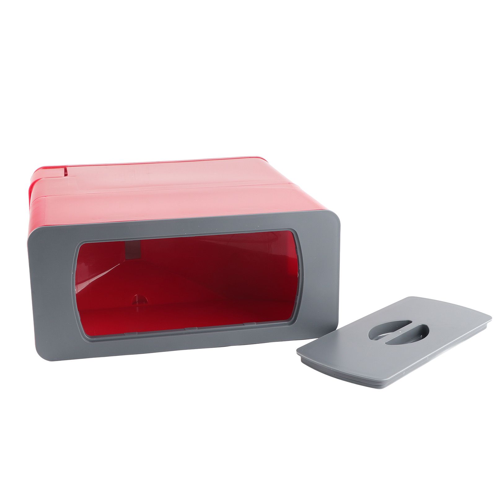 Rice Dispenser Transparent Clear Scale Funnel Type Dust Proof Household Rice Bucket for Soybean Oatmeal S Red 13.4 X 5.9 X 13.8in - Image 3