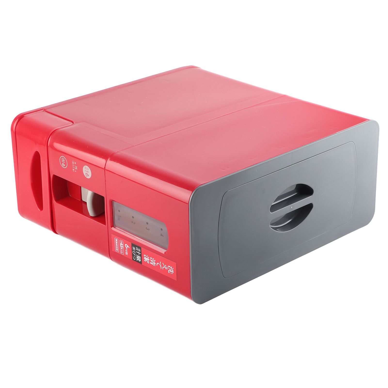 Rice Dispenser Transparent Clear Scale Funnel Type Dust Proof Household Rice Bucket for Soybean Oatmeal S Red 13.4 X 5.9 X 13.8in - Image 4