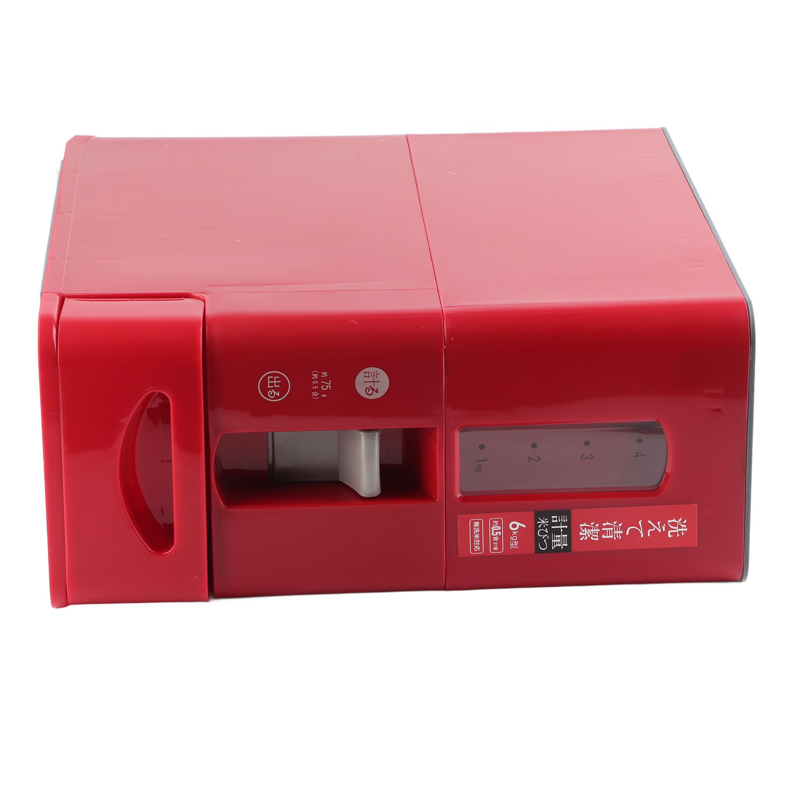 Rice Dispenser Transparent Clear Scale Funnel Type Dust Proof Household Rice Bucket for Soybean Oatmeal S Red 13.4 X 5.9 X 13.8in - Image 5