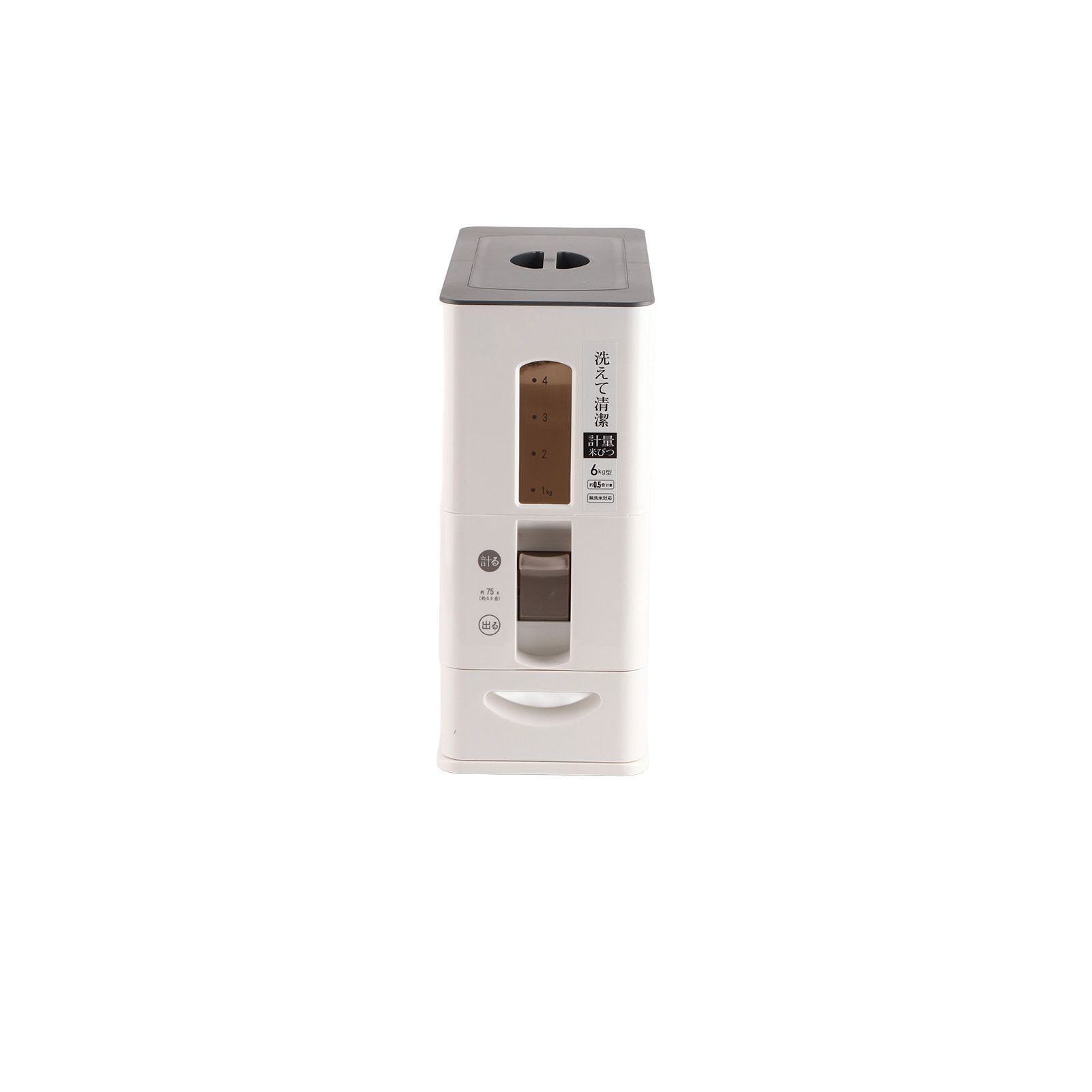 Rice Dispenser Transparent Clear Scale Funnel Type Dust Proof Household Rice Bucket for Soybean Oatmeal S White 13.4 X 5.9 X 13.8in - Image 2