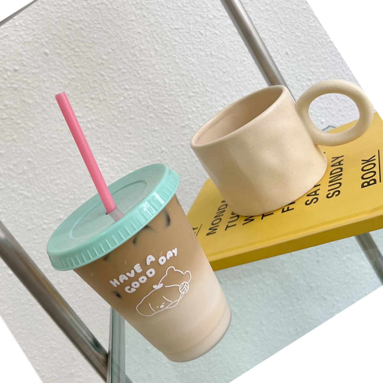 Plastic Coffee Cup Large Capacity Cute Water Cup With Straw Lid for Summer Cold Drinking Dog 470ml - Image 3