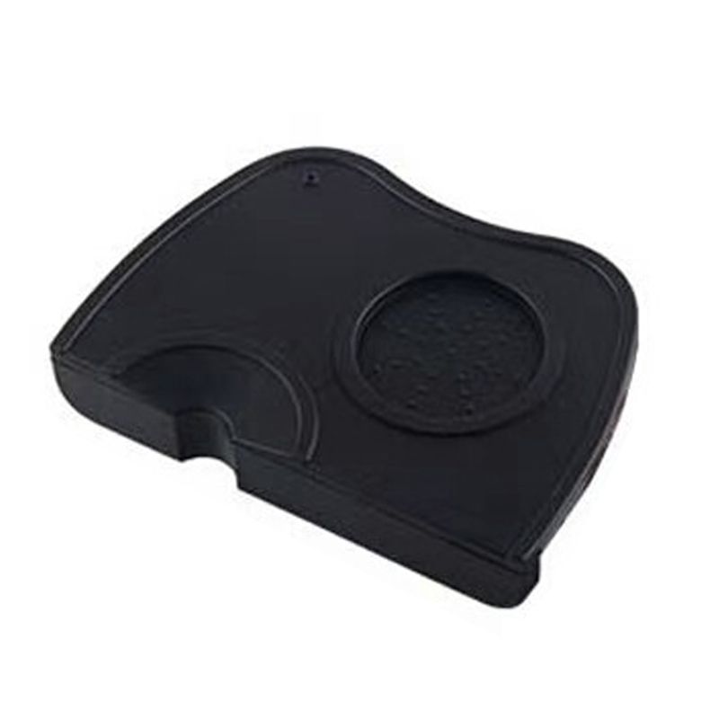 Coffee Press Pad Food Grade Silicone Odorless Double Groove Coffee Tamper Mat for Home Cafe Black M 17.5x12.5x0.6/6.9x4.9x0.24in - Image 1