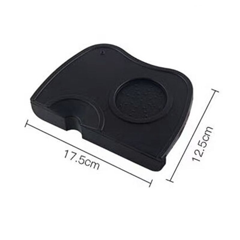 Coffee Press Pad Food Grade Silicone Odorless Double Groove Coffee Tamper Mat for Home Cafe Black M 17.5x12.5x0.6/6.9x4.9x0.24in - Image 2
