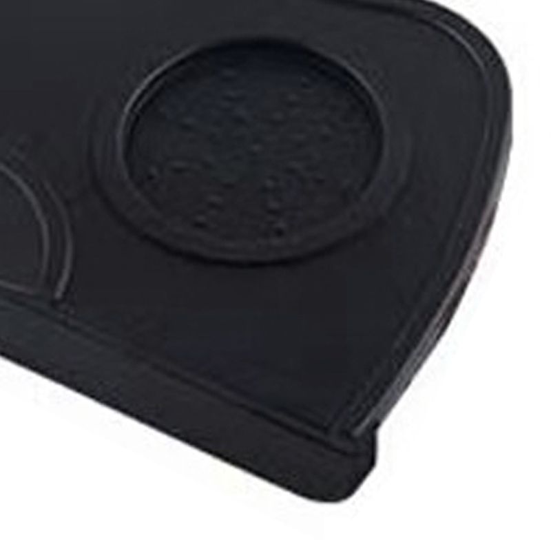 Coffee Press Pad Food Grade Silicone Odorless Double Groove Coffee Tamper Mat for Home Cafe Black M 17.5x12.5x0.6/6.9x4.9x0.24in - Image 4