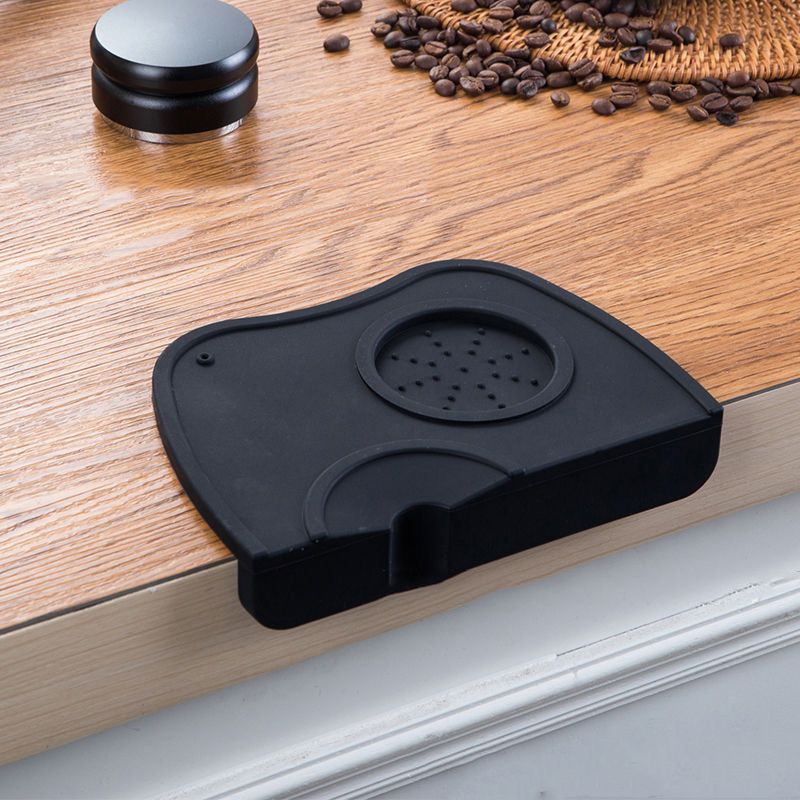 Coffee Press Pad Food Grade Silicone Odorless Double Groove Coffee Tamper Mat for Home Cafe Black M 17.5x12.5x0.6/6.9x4.9x0.24in - Image 5