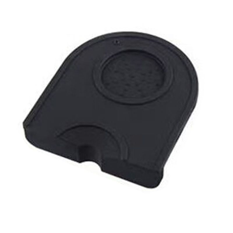 Coffee Press Pad Food Grade Silicone Odorless Double Groove Coffee Tamper Mat for Home Cafe Black S 14x12.5x0.6/5.5x4.9x0.24in - Image 1
