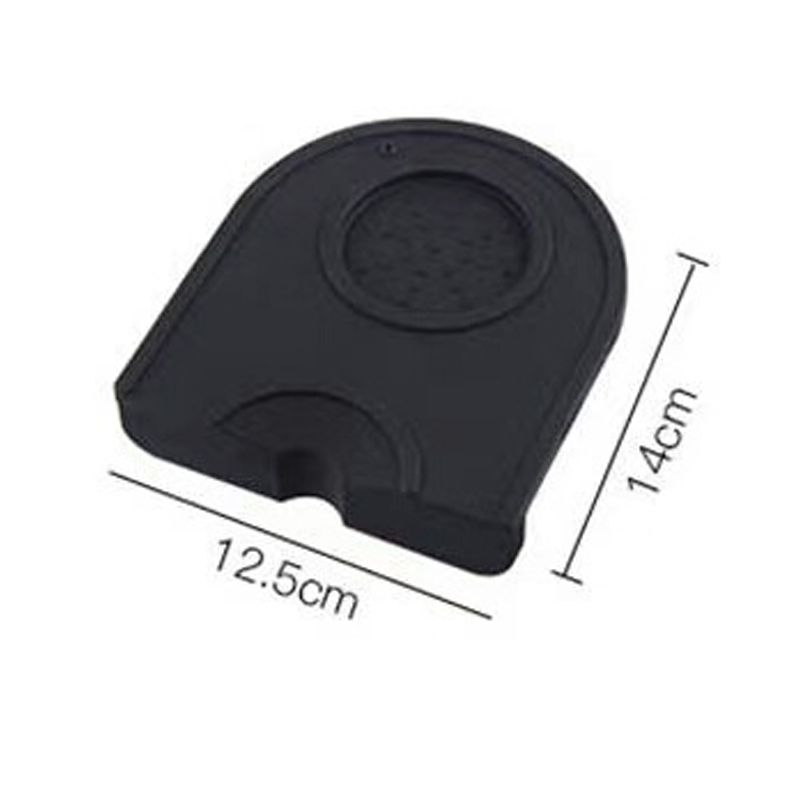 Coffee Press Pad Food Grade Silicone Odorless Double Groove Coffee Tamper Mat for Home Cafe Black S 14x12.5x0.6/5.5x4.9x0.24in - Image 2