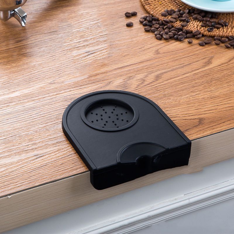 Coffee Press Pad Food Grade Silicone Odorless Double Groove Coffee Tamper Mat for Home Cafe Black S 14x12.5x0.6/5.5x4.9x0.24in - Image 5