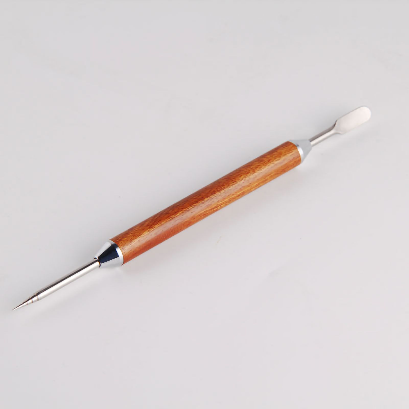 Coffee Art Needle Wood Handle Stainless Steel Latte Carving Pen DIY Coffee Art Tool Pear Wood Handle Coffee Art Needle - Image 1