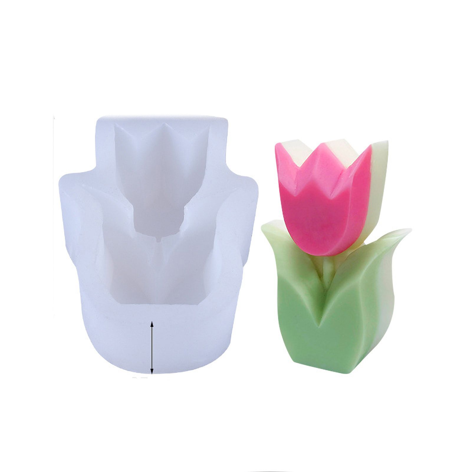 Handmade 3D Silicone Flower Mold Environmentally Friendly Flower Shaped Silicone Mold for DIY Crafts 75x102x37mm - Image 1