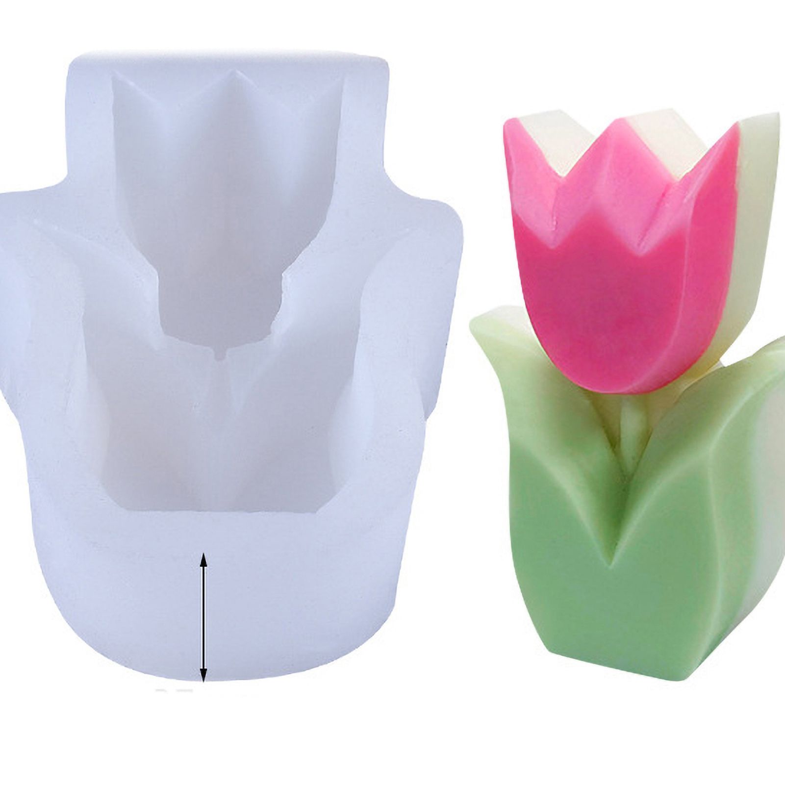 Handmade 3D Silicone Flower Mold Environmentally Friendly Flower Shaped Silicone Mold for DIY Crafts 75x102x37mm - Image 2