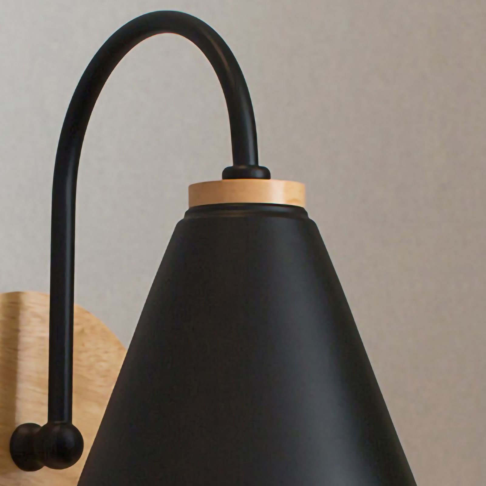 Wall Lamp Curved Simple Antirust Living Room Corridor Study Bedroom Bedside Wall Sconce for Decoration No Light Source Black - Image 2