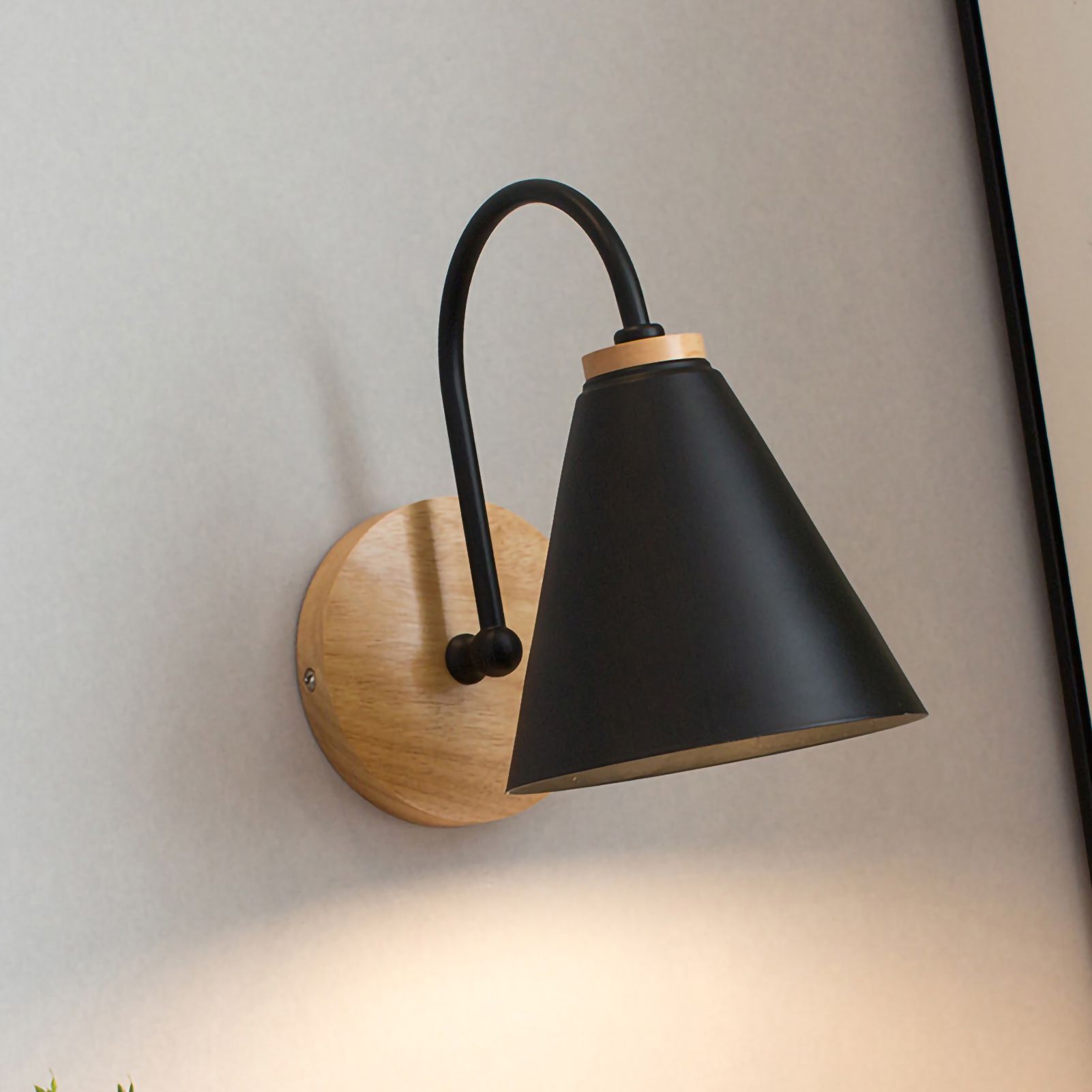 Wall Lamp Curved Simple Antirust Living Room Corridor Study Bedroom Bedside Wall Sconce for Decoration No Light Source Black - Image 3