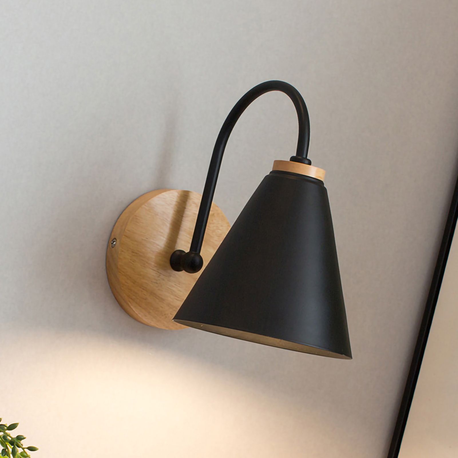 Wall Lamp Curved Simple Antirust Living Room Corridor Study Bedroom Bedside Wall Sconce for Decoration No Light Source Black - Image 4