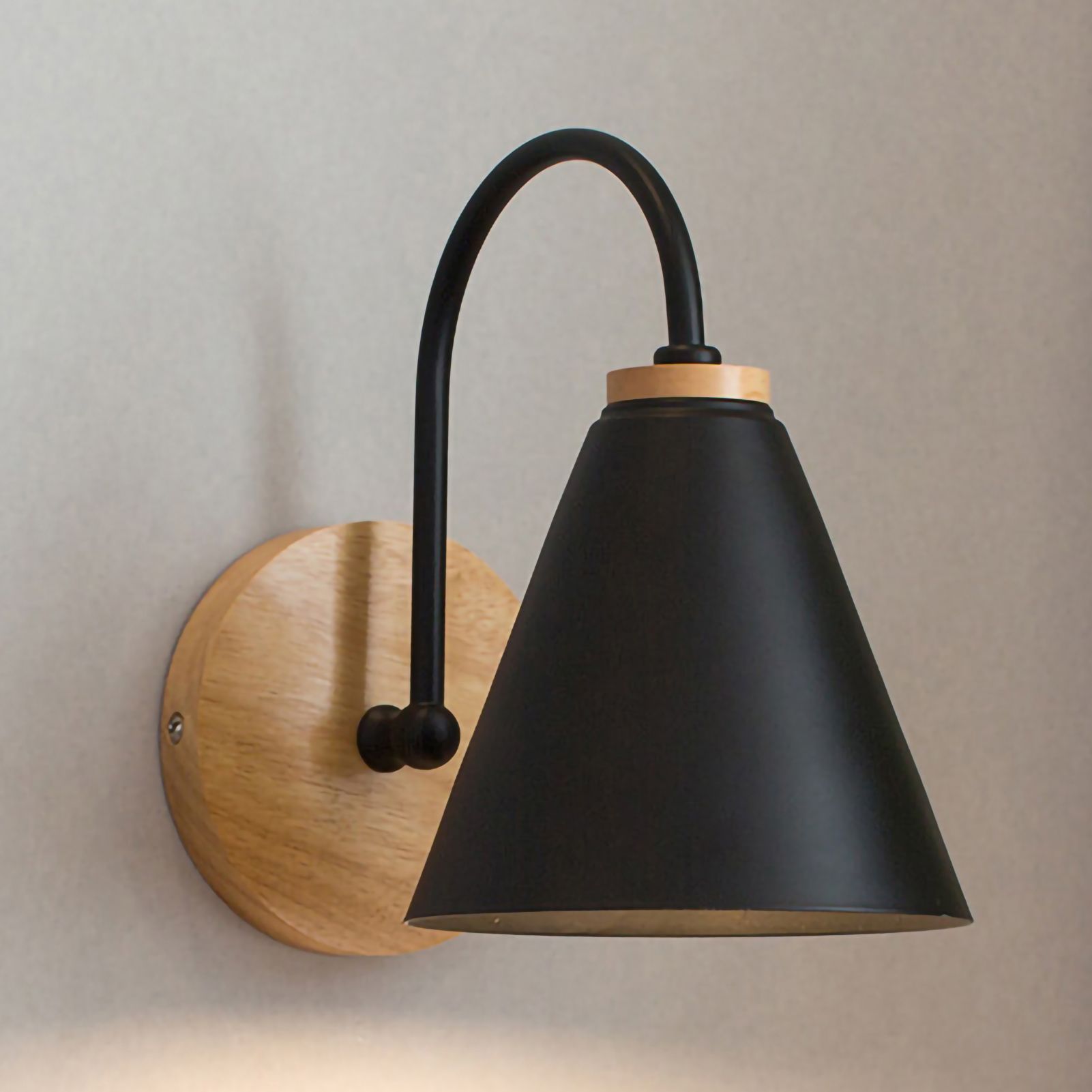 Wall Lamp Curved Simple Antirust Living Room Corridor Study Bedroom Bedside Wall Sconce for Decoration No Light Source Black - Image 5