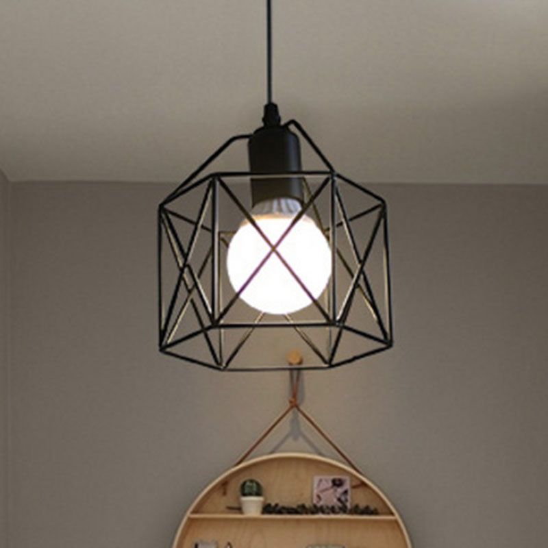 Pendant Light Modern Simple Style Industrial Robust Small Chandelier Hanging Light for Bedroom Aisle Single Head No Bulb - Image 4