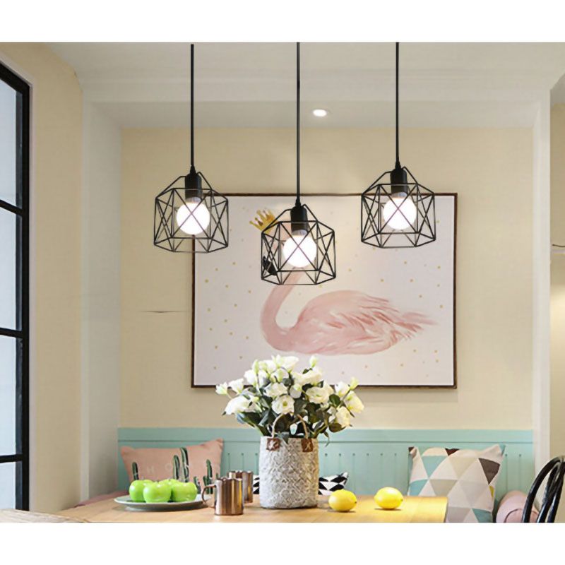Pendant Light Modern Simple Style Industrial Robust Small Chandelier Hanging Light for Bedroom Aisle 3 Headed Straight Plate No Bulb - Image 2
