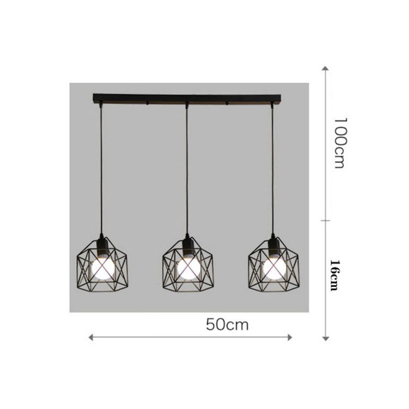 Pendant Light Modern Simple Style Industrial Robust Small Chandelier Hanging Light for Bedroom Aisle 3 Headed Straight Plate No Bulb - Image 3