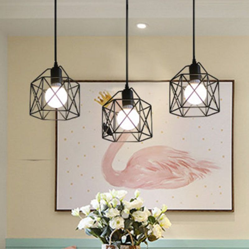 Pendant Light Modern Simple Style Industrial Robust Small Chandelier Hanging Light for Bedroom Aisle 3 Headed Straight Plate No Bulb - Image 5