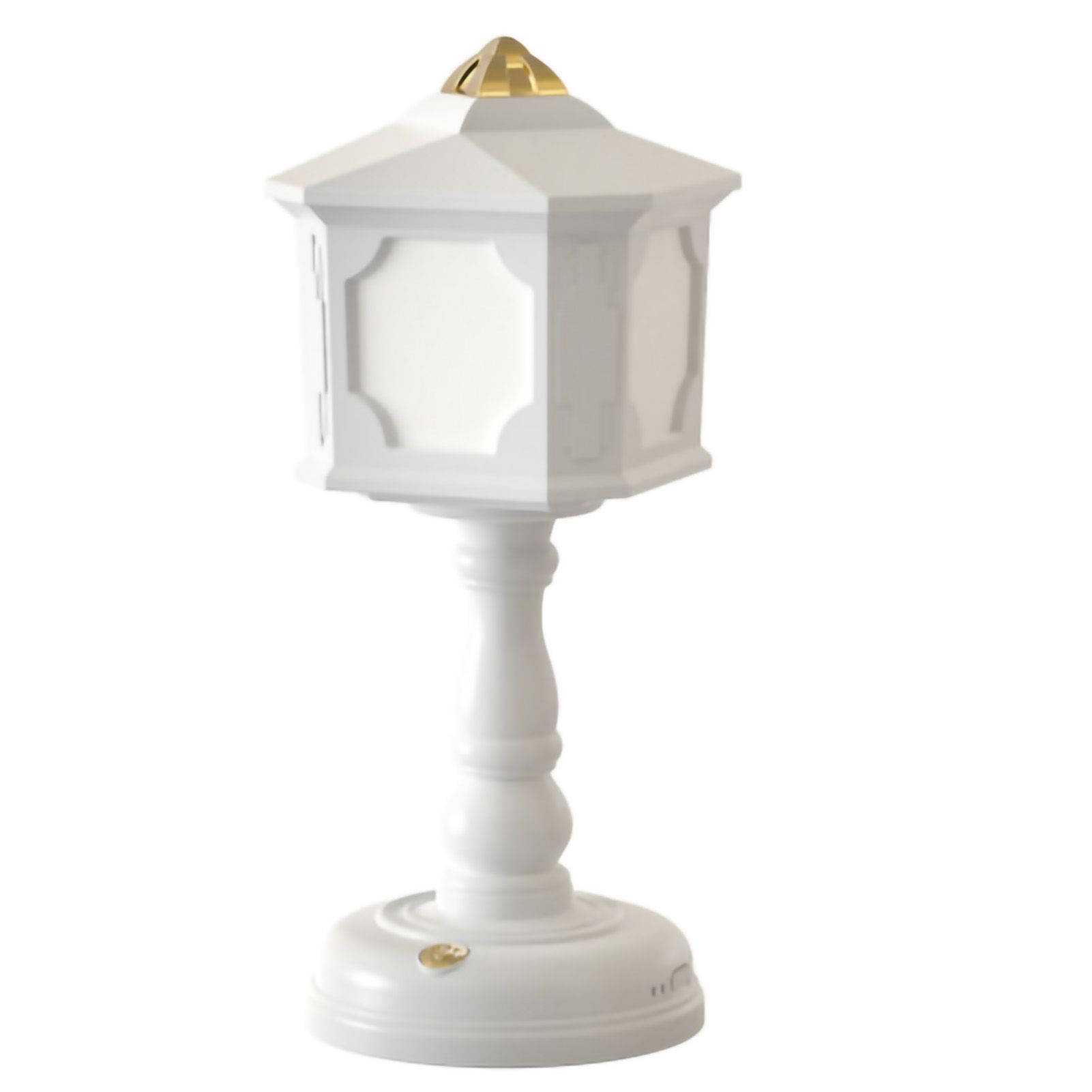 Retro Style Night Lamp Table Lamp Bedside USB Charge Touch Tone Three Color Temperature for Bedroom Dormitory White - Image 1