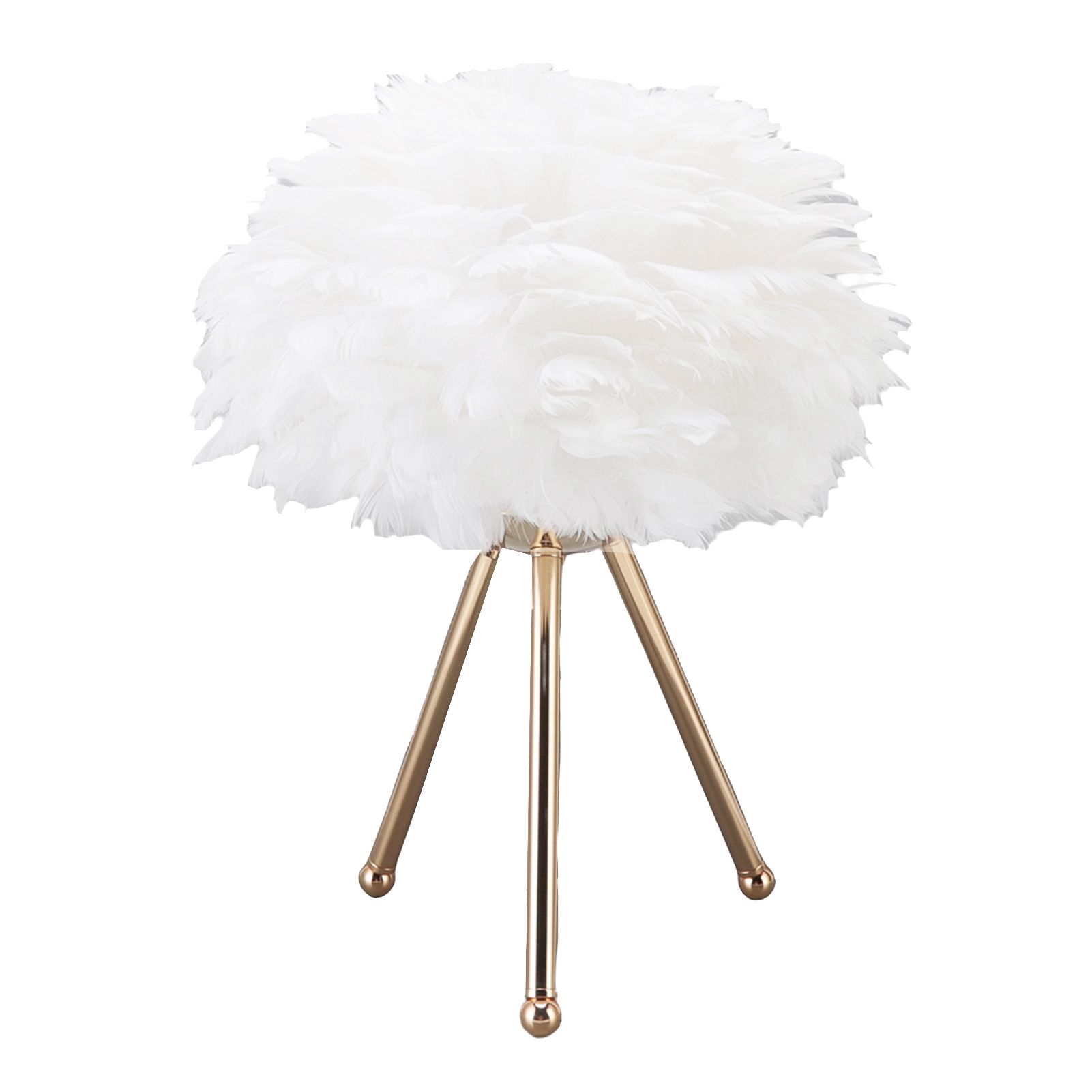 Feather Table Lamp Adjustable Color Brightness Rechargeable Touch Control Decoration Night Light White - Image 2