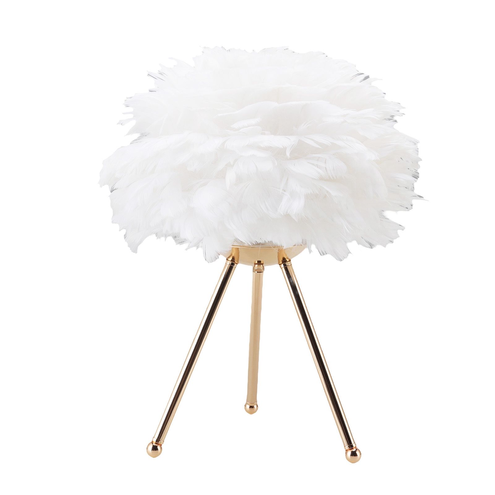 Feather Table Lamp Adjustable Color Brightness Rechargeable Touch Control Decoration Night Light White - Image 3