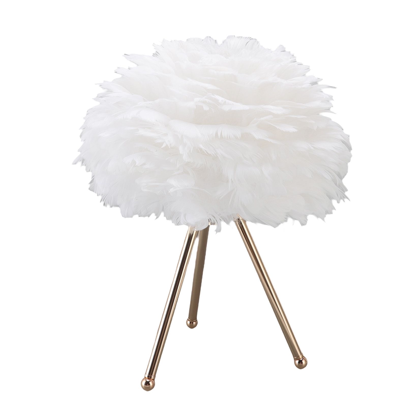 Feather Table Lamp Adjustable Color Brightness Rechargeable Touch Control Decoration Night Light White - Image 4