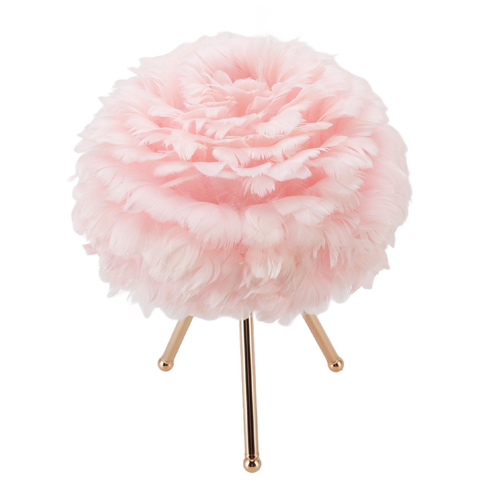 Feather Table Lamp Adjustable Color Brightness Rechargeable Touch Control Decoration Night Light Pink - Image 2