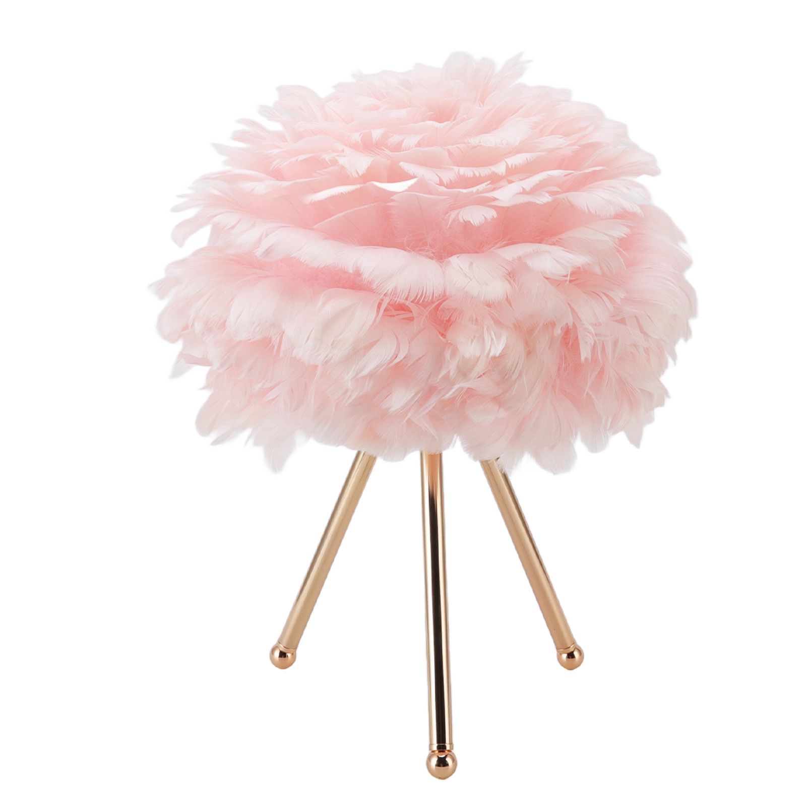 Feather Table Lamp Adjustable Color Brightness Rechargeable Touch Control Decoration Night Light Pink - Image 3