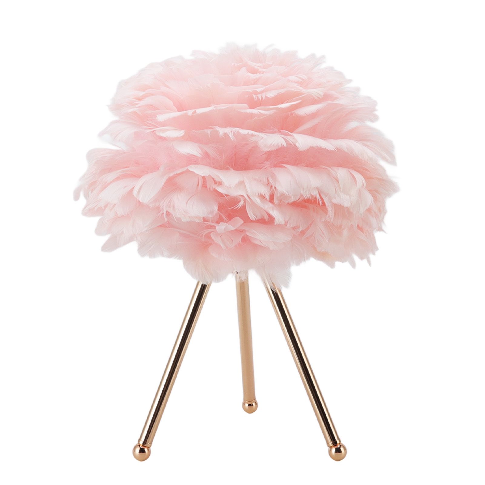 Feather Table Lamp Adjustable Color Brightness Rechargeable Touch Control Decoration Night Light Pink - Image 4