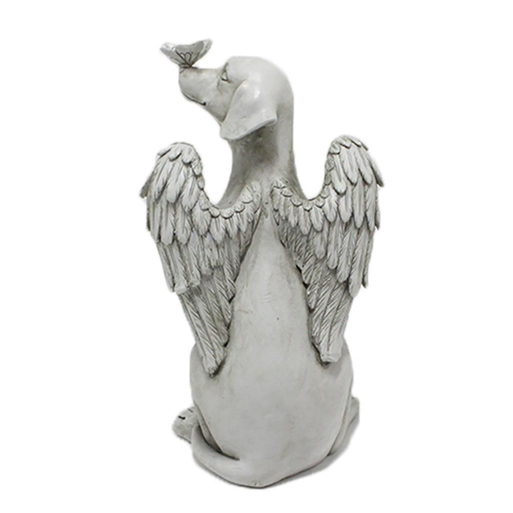 Garden Resin Statue Butterfly Angel Dog Sculpture Pet Dog Memorial Statue for Outdoor Garden Yard Decor - Image 1