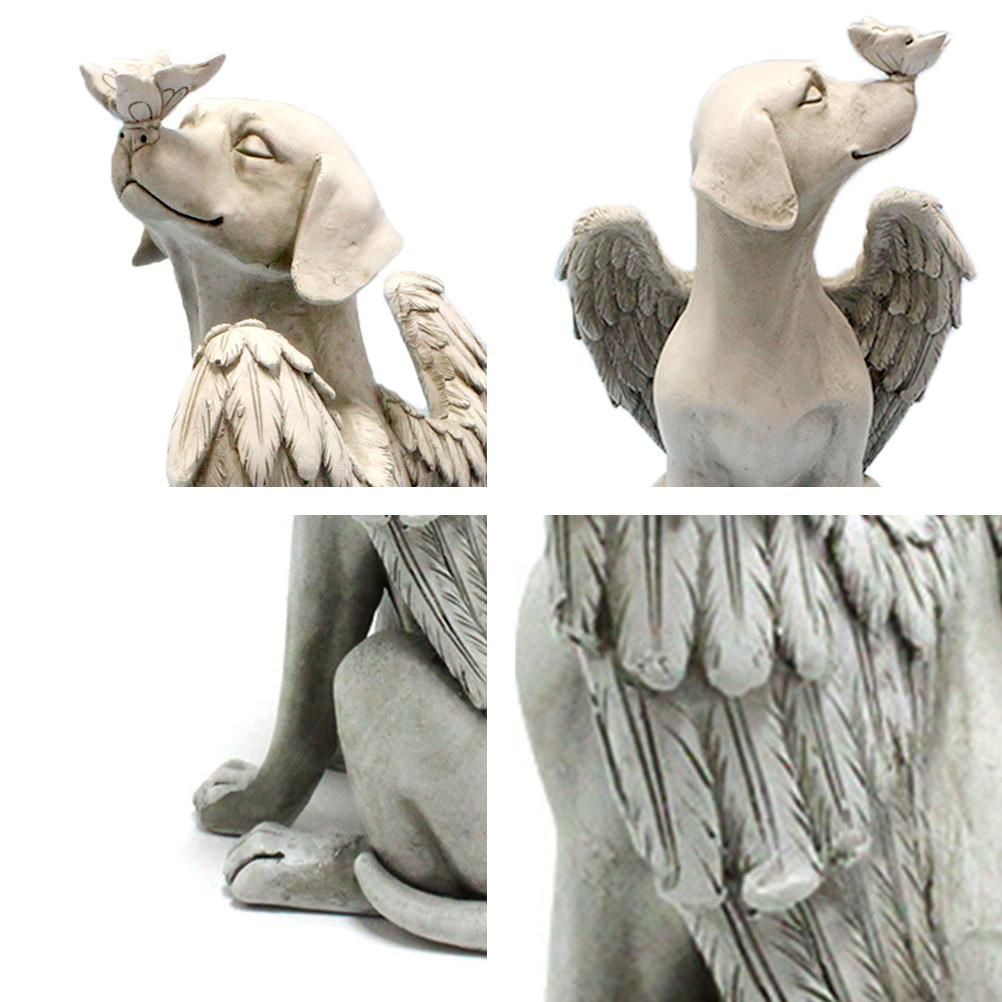 Garden Resin Statue Butterfly Angel Dog Sculpture Pet Dog Memorial Statue for Outdoor Garden Yard Decor - Image 3
