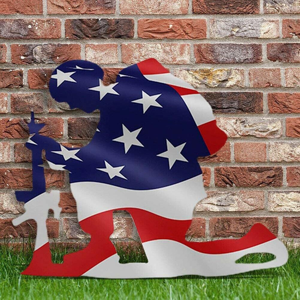 Soldier Silhouette Ornaments Independence Day Garden Art for Lawn Outdoor Home Decoration - Image 3