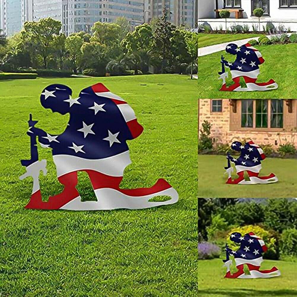 Soldier Silhouette Ornaments Independence Day Garden Art for Lawn Outdoor Home Decoration - Image 4