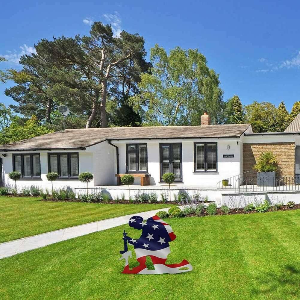 Soldier Silhouette Ornaments Independence Day Garden Art for Lawn Outdoor Home Decoration - Image 6