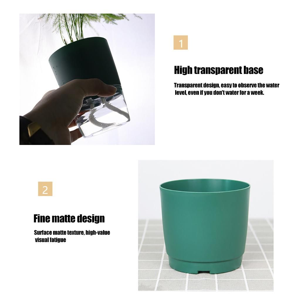 Automatic Self Watering Flower Pot Double Layer Design Water Storage Planter for Office Home Gardening - Image 6