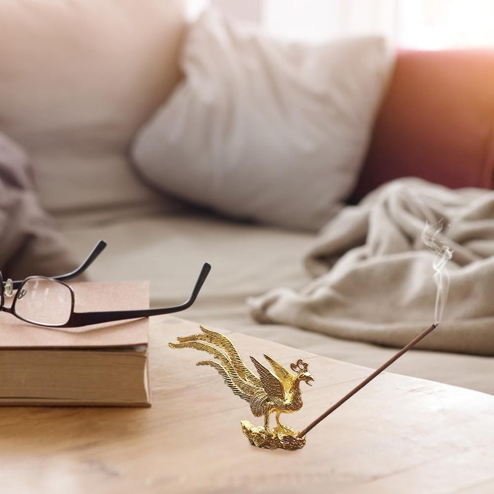 Antique Gold Phoenix Incense Incense Stick Holder Zinc Alloy Aromatherapy Furnace Home Decor - Image 4