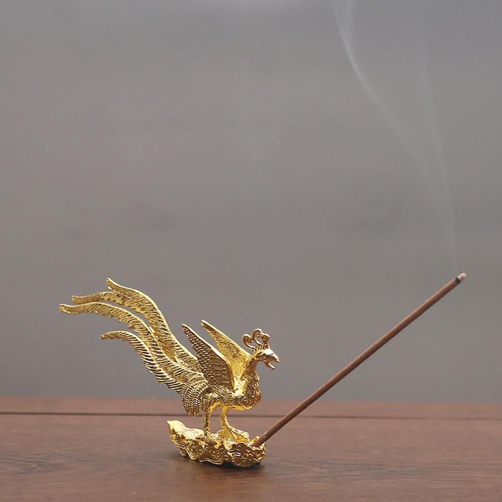 Antique Gold Phoenix Incense Incense Stick Holder Zinc Alloy Aromatherapy Furnace Home Decor - Image 5