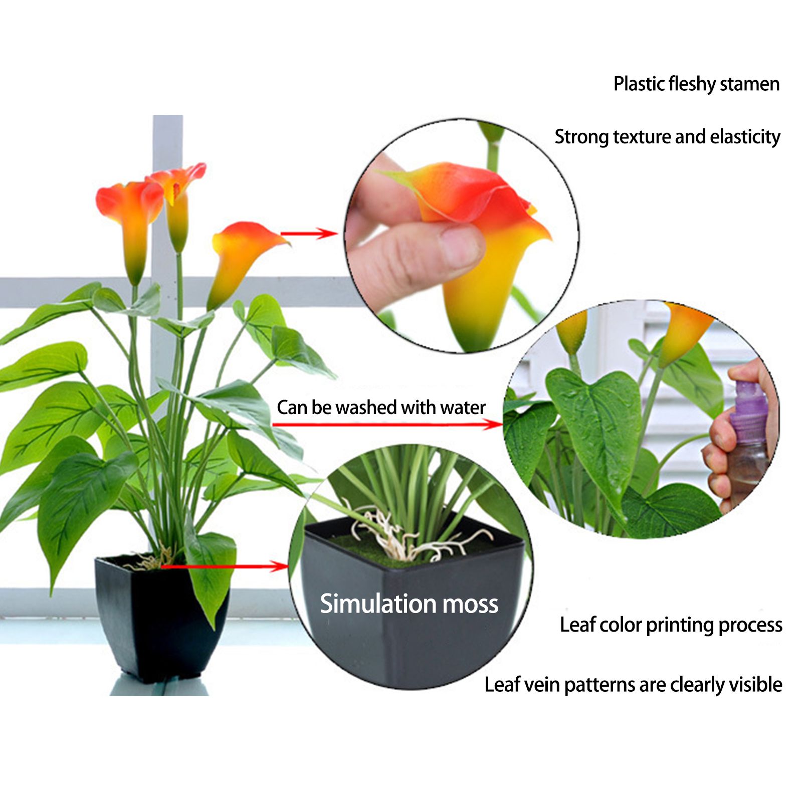 Artificial Flower Living Room Decorative Flowers Plastic Flowers Simulation Potted Plant Ornaments Fake Flower - Image 8