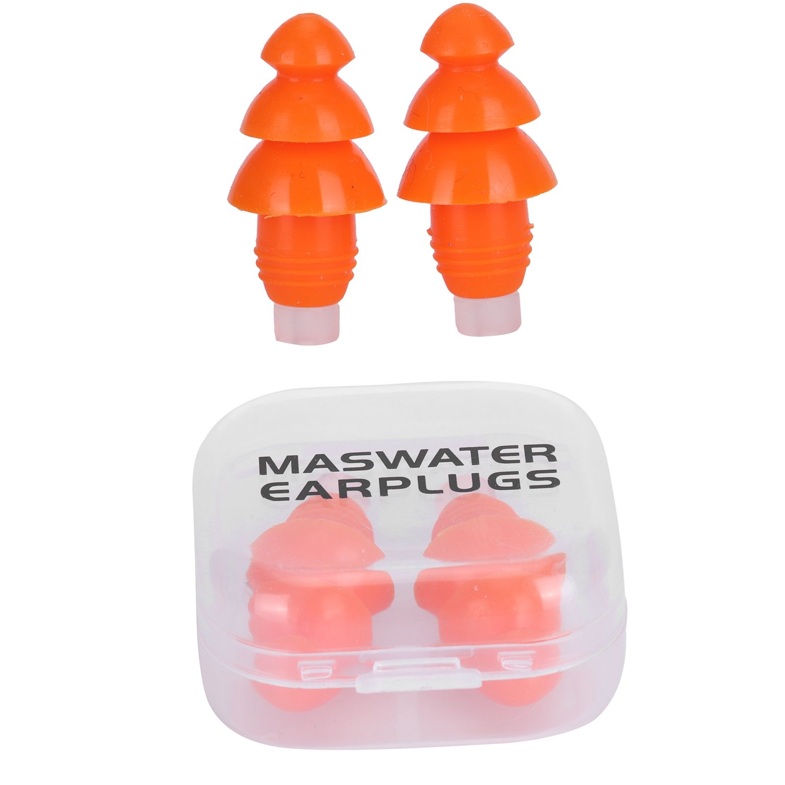 Reusable Ear Plugs Waterproof Silicone Earplugs Noise Reduction for Swimming Sleeping(Orange Box ) - Image 4