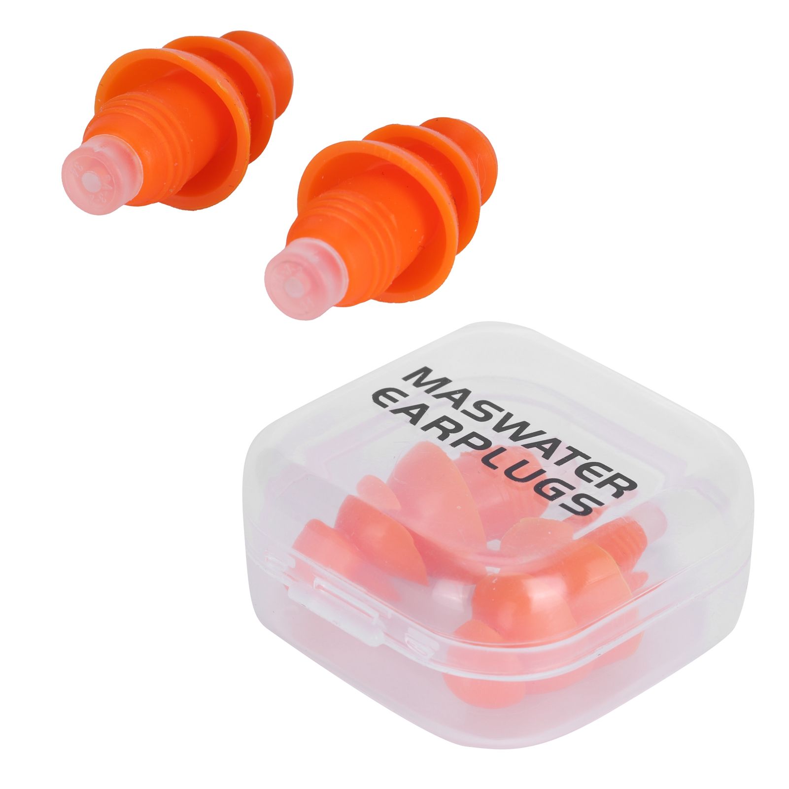 Reusable Ear Plugs Waterproof Silicone Earplugs Noise Reduction for Swimming Sleeping(Orange Box ) - Image 5