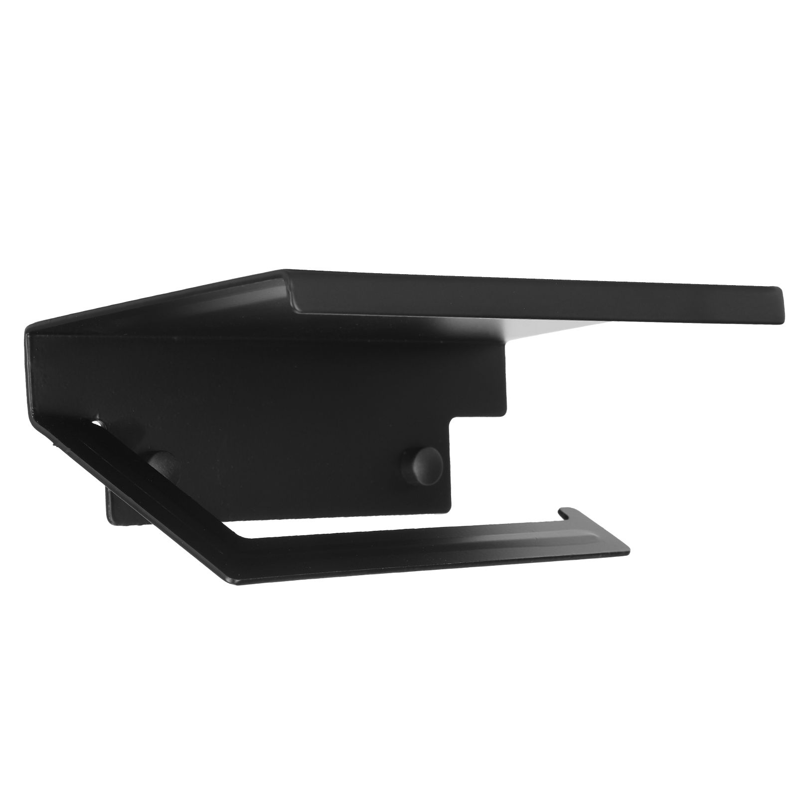Toilet Paper Rack Wall Mounted Paper Towel Stand with Phone Holder Bathroom Supplies Black - Image 3